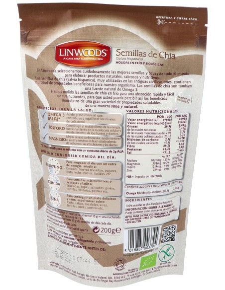 Semillas De Chia Molidas 200Gr. Bio
