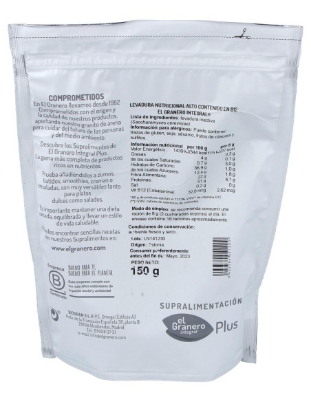 Granero Integral Levadura Nutricional Vit. B12 100G