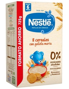 Nestlé 8 Cereales Con Galleta María 0% Azúcares 725G