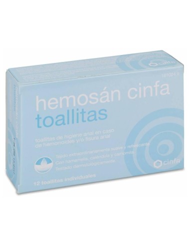 Hemosan Cinfa Toallitas, 12 Uds