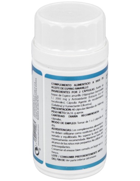 Omega 7 1000Mg. Aceite Bayas Espino Amarillo 40Cap