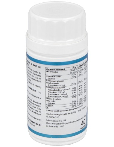 Omega 7 1000Mg. Aceite Bayas Espino Amarillo 40Cap