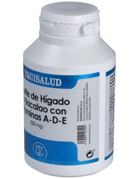 Equisalud Aceite Higado De Bacalao Con Vitaminas Ade 500Mg 180 Perlas