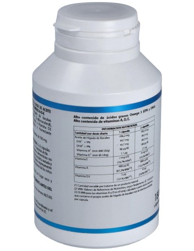Equisalud Aceite Higado De Bacalao Con Vitaminas Ade 500Mg 180 Perlas