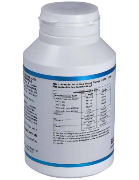 Equisalud Aceite Higado De Bacalao Con Vitaminas Ade 500Mg 180 Perlas