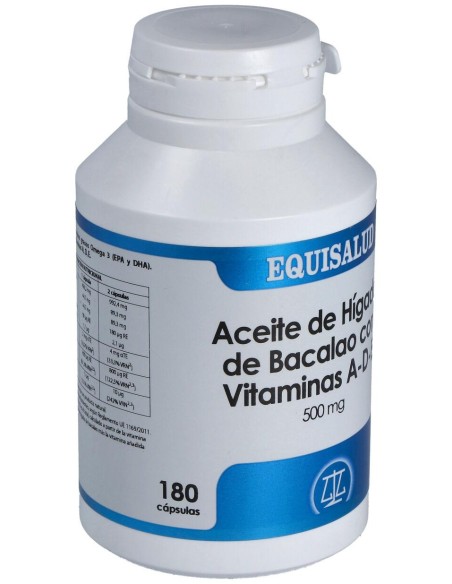 Equisalud Aceite Higado De Bacalao Con Vitaminas Ade 500Mg 180 Perlas
