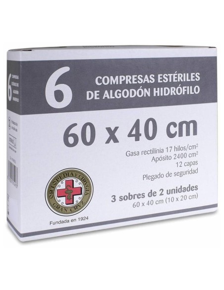 Gasa Esteril Algod Gran Cruz 17 Hilos 6U