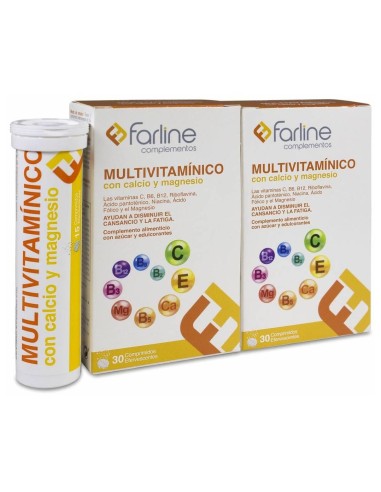 Duplo Farline Multivitamínico Comprimidos Efervescentes, 60 Uds