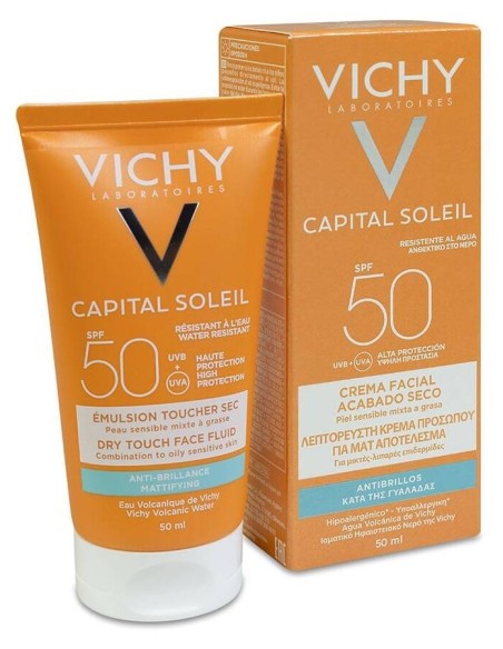 Vichy Idéal Soleil Emulsión Solar Tacto Seco Spf 50+, 50 Ml
