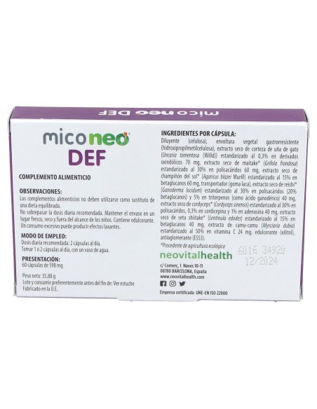 Neovital Health Mico Neo Def 60Cáps