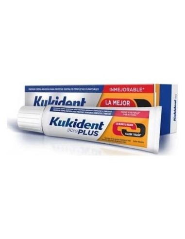Kukident Pro Plus Crema Adhesiva Doble Acción Sabor Neutro 40G