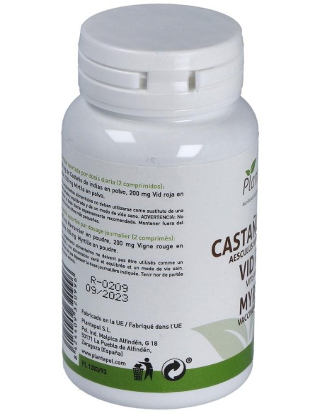 Plantapol Castaño De Indias + Vid Roja + Myrtilo 90 Cápsulas
