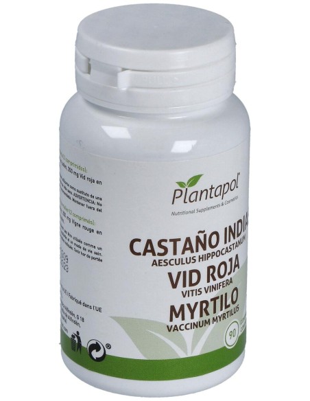Plantapol Castaño De Indias + Vid Roja + Myrtilo 90 Cápsulas