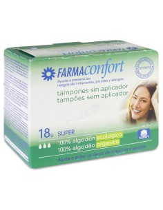 Farmaconfort Tampón Sin Aplicador Algodón Super, 18 Tampones