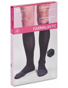 Farmalastic Calcetín Antibacteriano Negro Compresión Normal Talla Grande, 1 Par