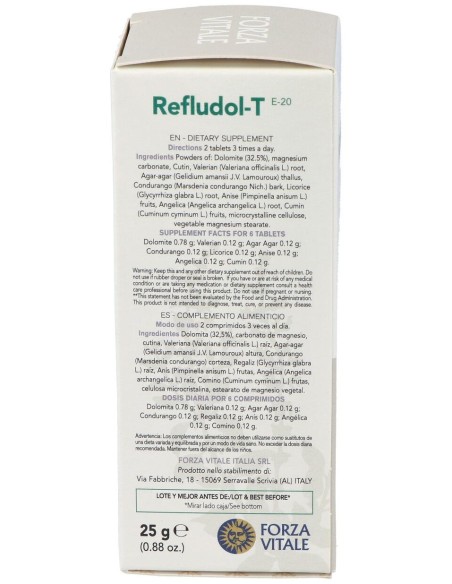 Refludol (Dolomite Composta) 25Gr.Comprimidos