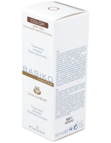 Basiko Emulsión Protectora Spf 50+ Color, 50 Ml