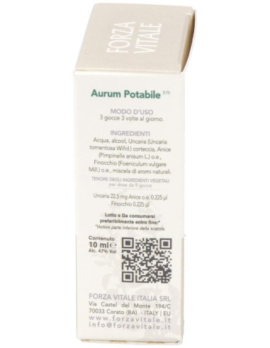 Aurum Potable (Oro) Metal Espagirico 10Ml.