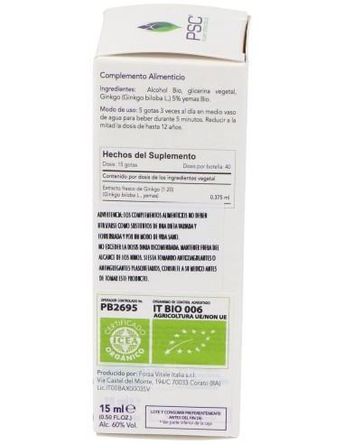 Psc Ginkgo Biloba 15Ml.