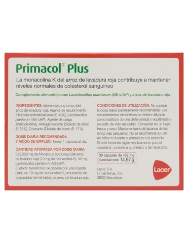 Primacol Plus 30 Capsulas
