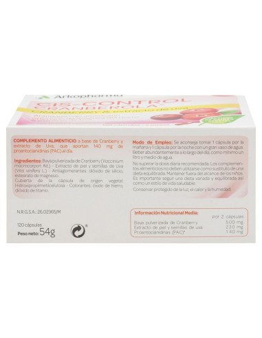 Arkopharma Cranberola Cis-Control, 120 Cápsulas