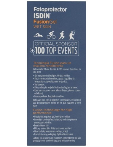 Isdin Fotoprotector Fusion Gel Sport Wet Skin Spf50 100Ml
