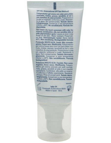Isdin Fotoprotector Spf 50+ Gel Crema Dry Touch Color, 50 Ml