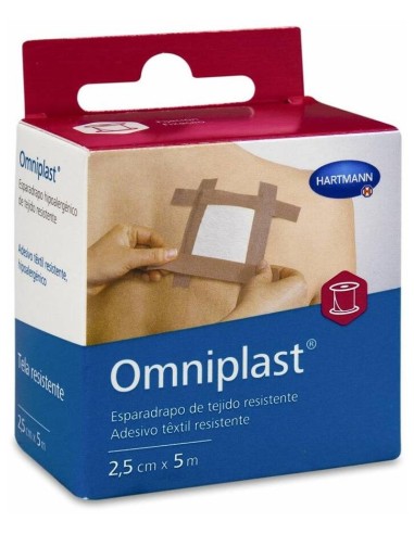 Hartmann Omniplast Esparadrapo Tejido Resistente, 2,5 Cm X 5 M, 1 Ud