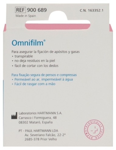 Hartmann Omnifilm Film Esparadrapo Transparente 5 M, 1 Ud
