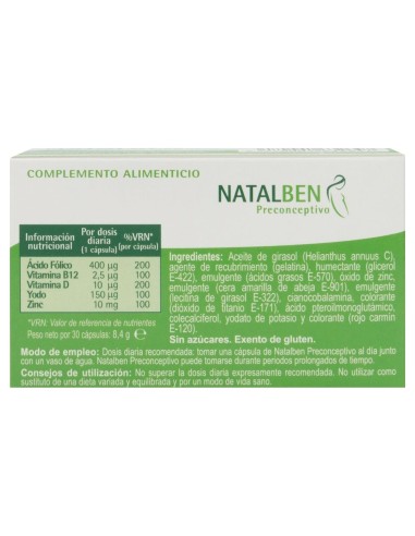 Natalben Preconceptivo 30 Capsulas