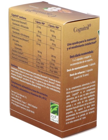 100% Natural Cognitril 60 Cápsulas