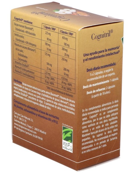 100% Natural Cognitril 60 Cápsulas