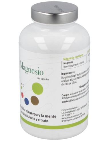 100% Natural Magnesio 180 Cápsulas