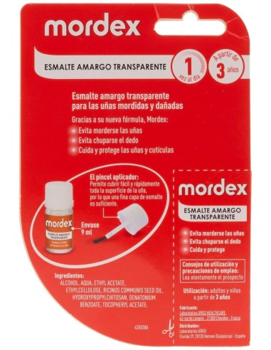 Mordex Plus Esmalte Extra Amargo Transparente 9Ml.