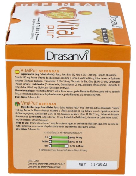 Drasanvi Vitalpur Jalea Real Defensas 15Ml 20Uds