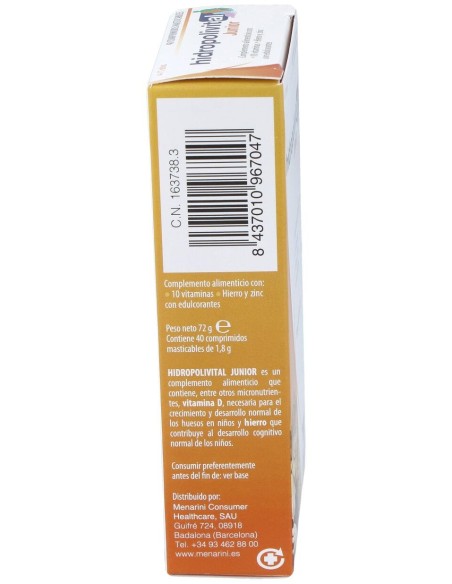 Hidropolivital Junior 40 Comprimidos Masticables