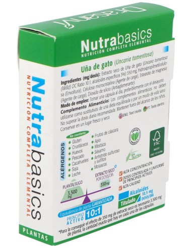 Nutrabasics Uña De Gato 30Caps.