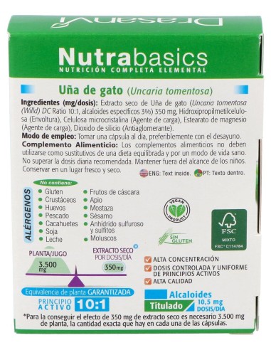 Nutrabasics Uña De Gato 30Caps.