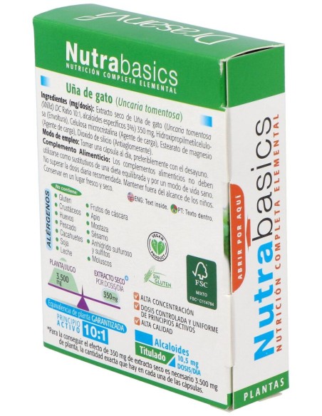 Nutrabasics Uña De Gato 30Caps.
