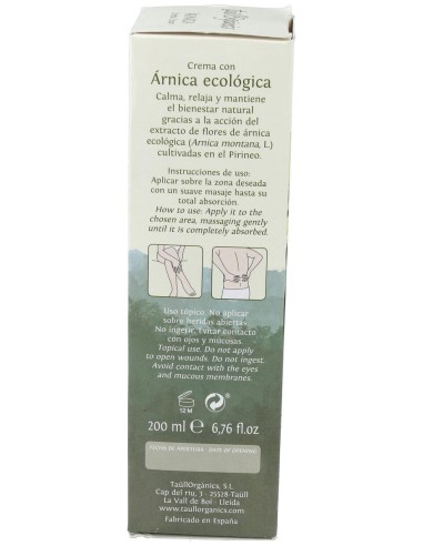Taullorganics Arnica Ecologica Tubo 200Ml.