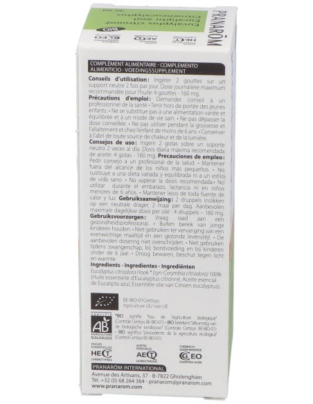 Pranarôm Aceite Esencial De Eucalipto Azul Bio Formato Familiar 30Ml