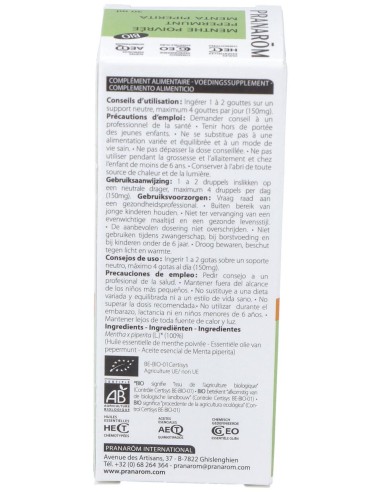 Menta Piperita Aceite Esencial Bio 30Ml.