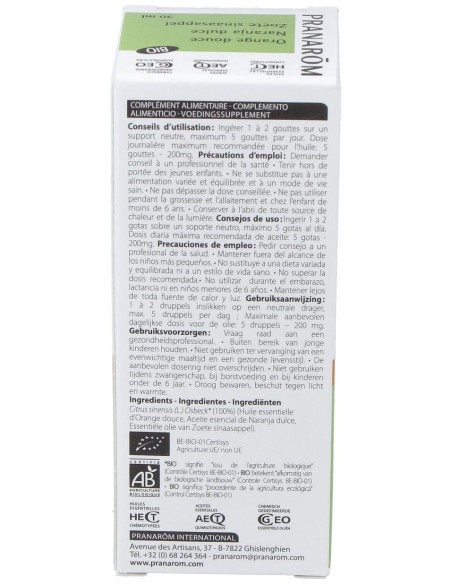 Naranja Dulce Aceite Esencial Bio 30Ml.