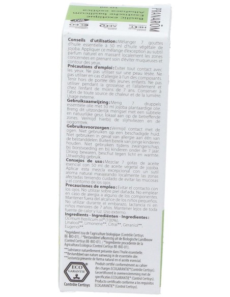 Albahaca Exotica Aceite Esencial 10Ml. Bio