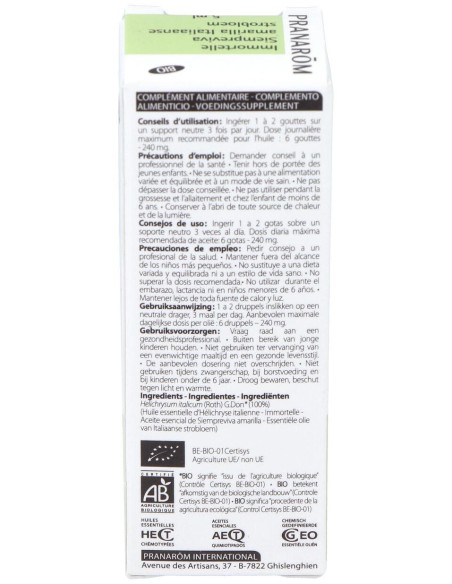 Pranarôm Aceite De Siempreviva Amarilla Bio 5Ml