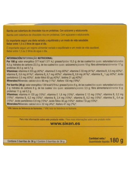 Siken Diet Barrita De Coco Con Banana, 5 Uds