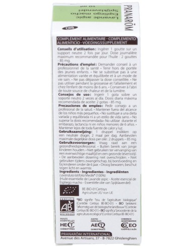 Pranarôm Aceite Esencial De Espliego Macho Bio 10Ml