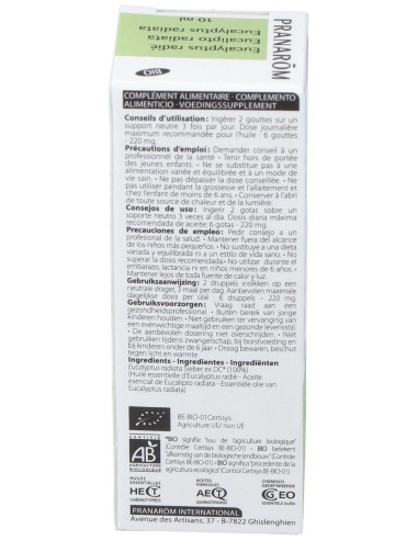 Pranarôm Aceite Esencial De Eucalipto Radiata Bio 10Ml
