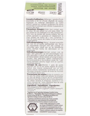Pranarôm Aceite Esencial De Rosa De Damasco Bio 5Ml