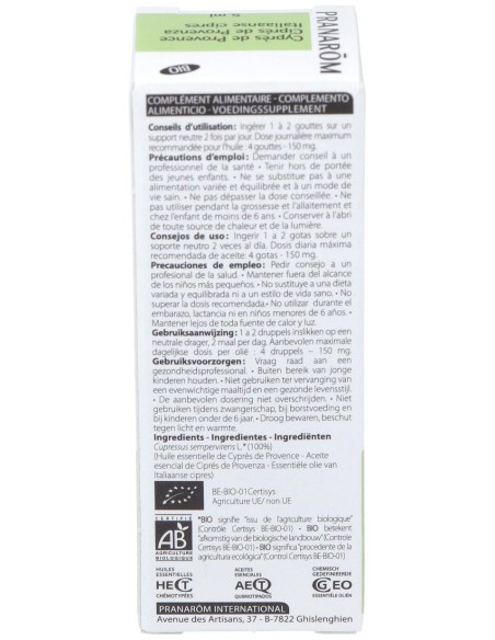 Cipres Provenza Aceite Esencial Bio 5Ml.
